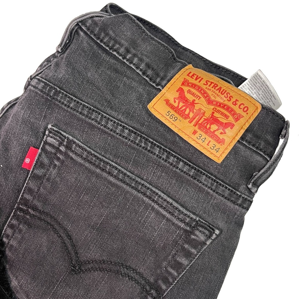 Levis 569 Jeans Mens 34x34 Loose Straight Baggy Medium Wash Denim EUC